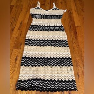 Say What Elegant Black and Cream Knit Swim Cover